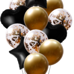 BLACK/SPARKLE GOLD - 12 PCS