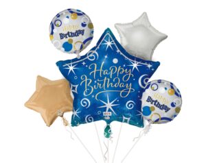 BQT HAPPY BIRTHDAY BLUE STAR - 5PCS