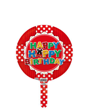 9C HAPPY BIRTHDAY! RED POLKA DOTS