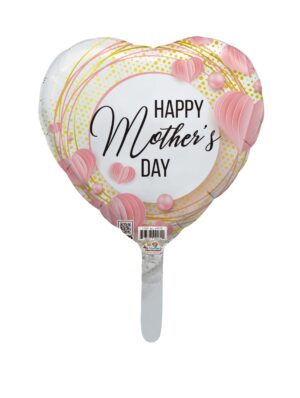 9H HMD GOLD CIRCLES W/FLOATING PINK HEARTS